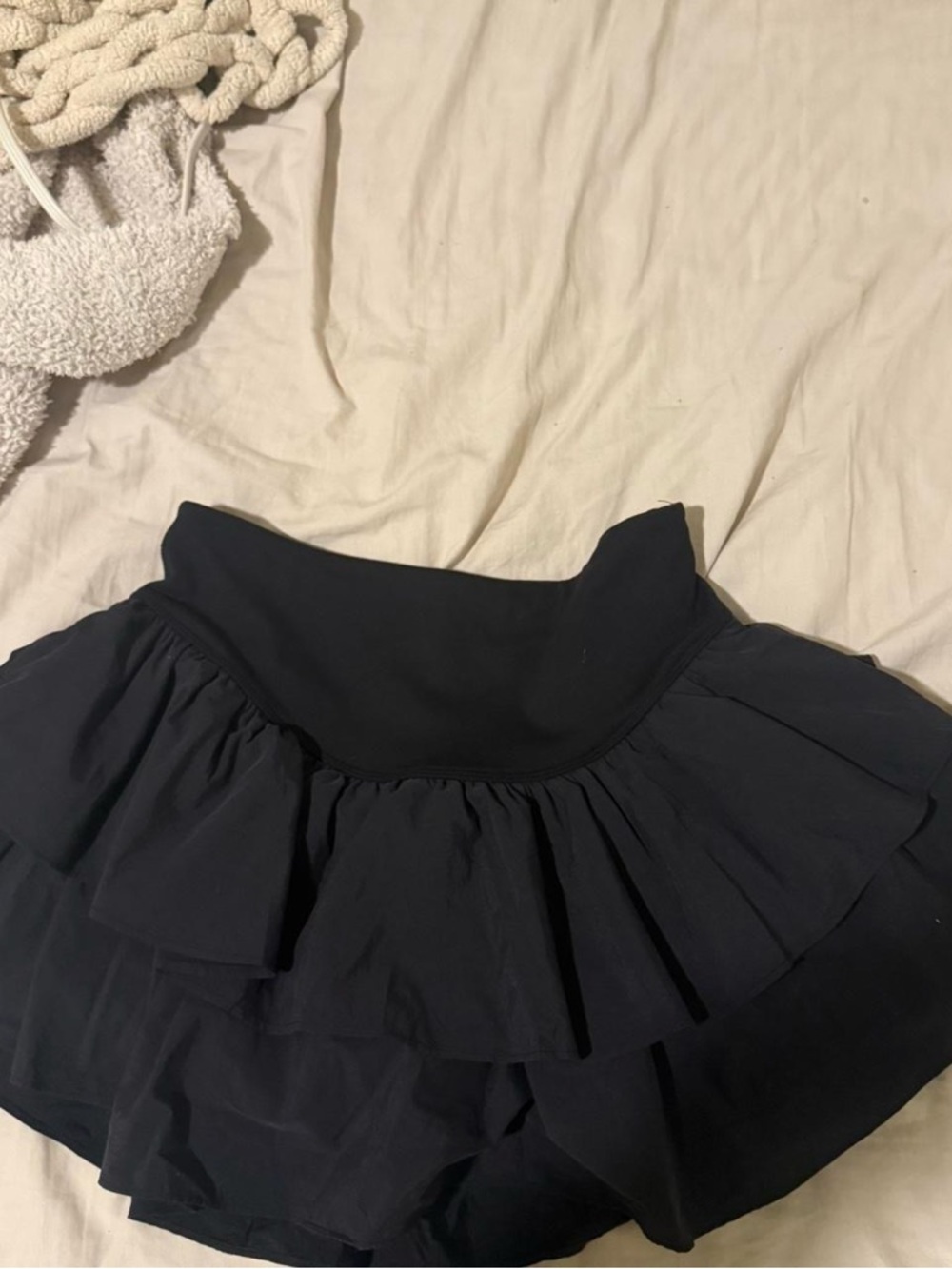 FP Movement by Free People Black Tiered Ruffle Mini Skirt with Embellishment - Picture 3 of 3